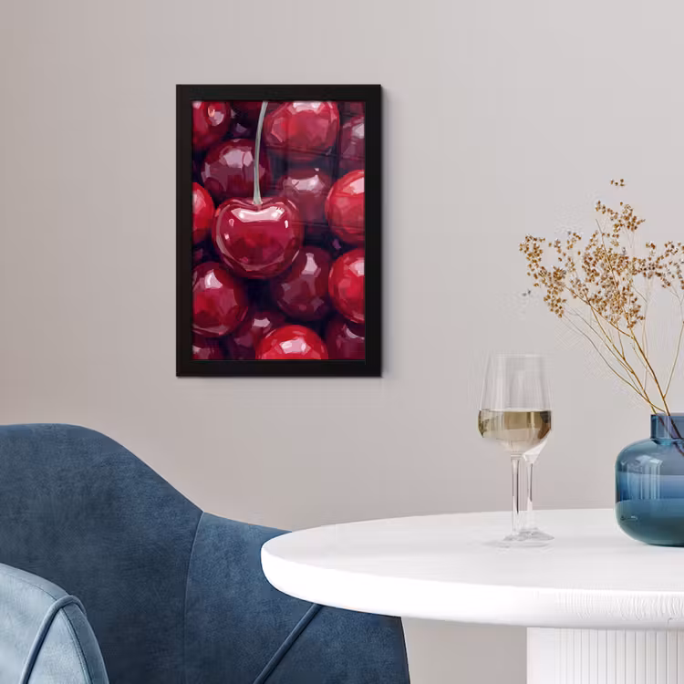Poster met lijst - Fruit - Kersen - Eten - Modern - Rood — 2
