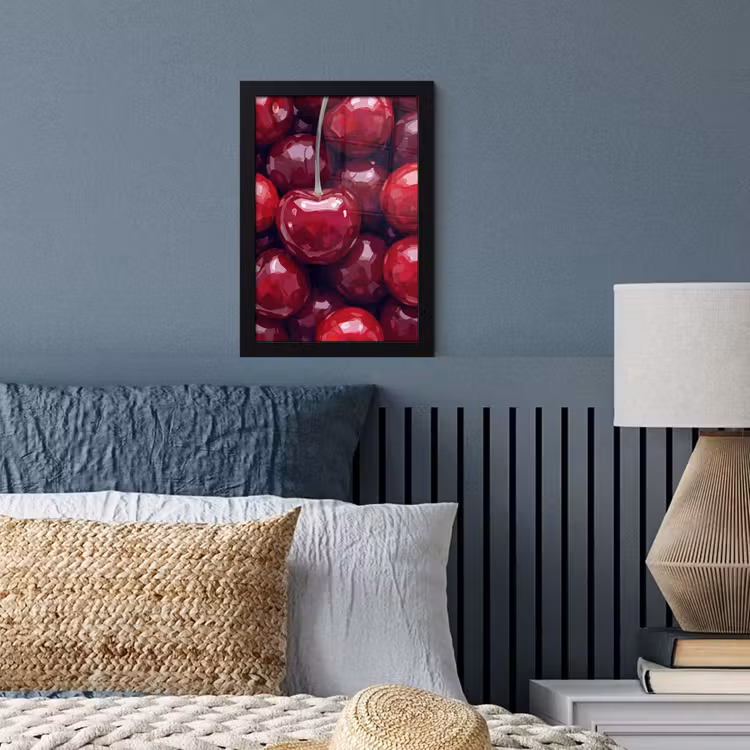 Poster met lijst - Fruit - Kersen - Eten - Modern - Rood — 4