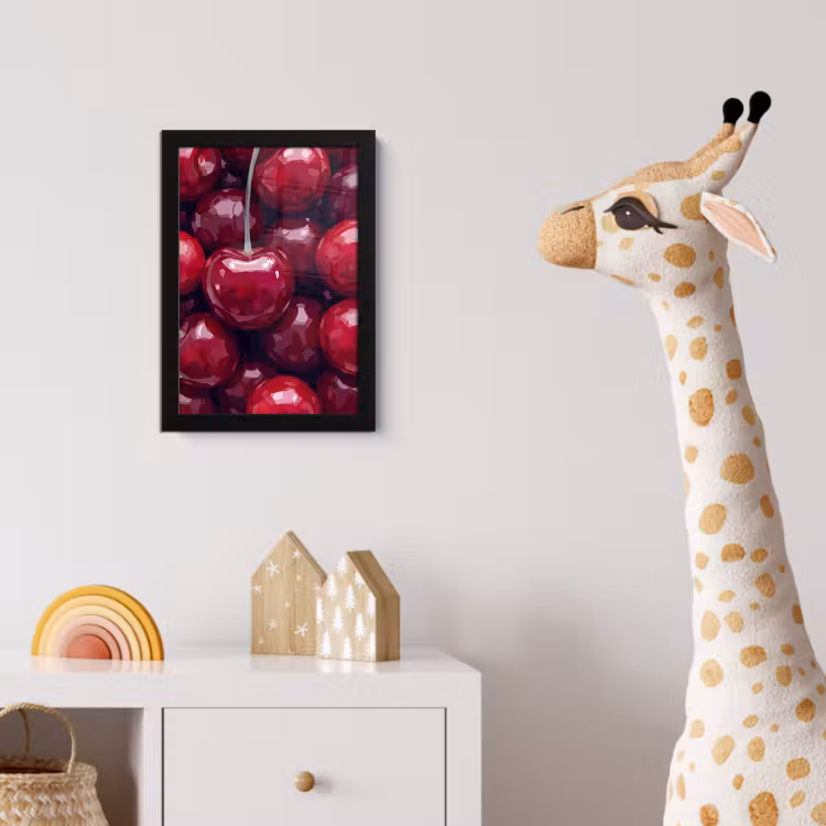 Poster met lijst - Fruit - Kersen - Eten - Modern - Rood — 5