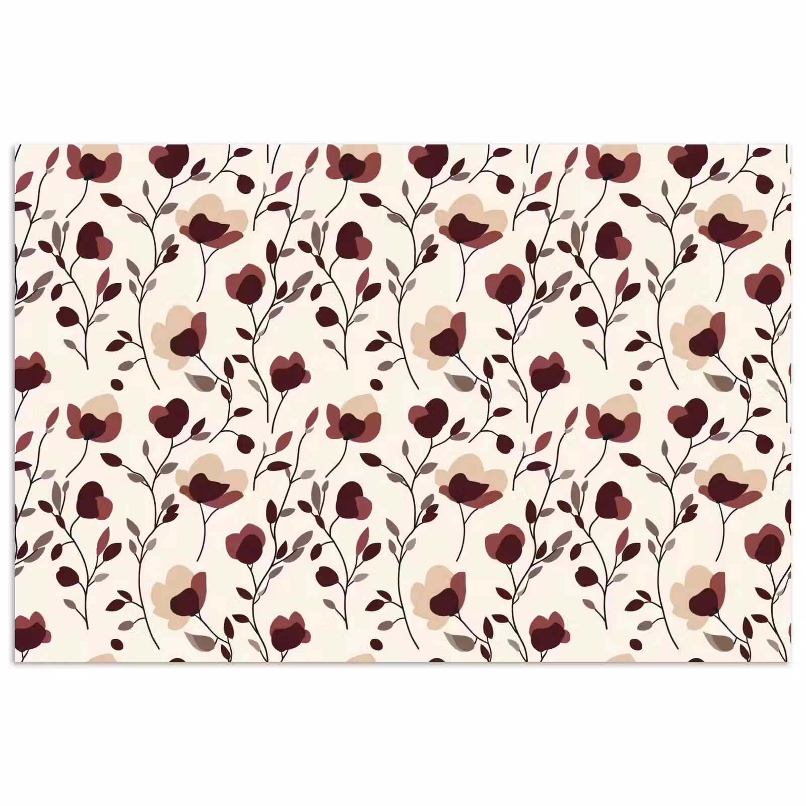 Poster - Bloemen - Botanisch - Bordeaux — 1