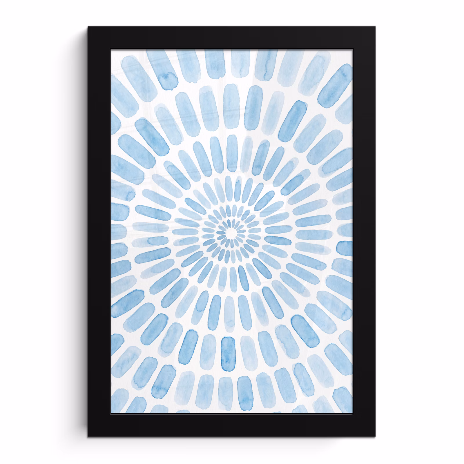 Poster met lijst - Abstract - Vormen - Kunst - Aquarel - Blauw — 1