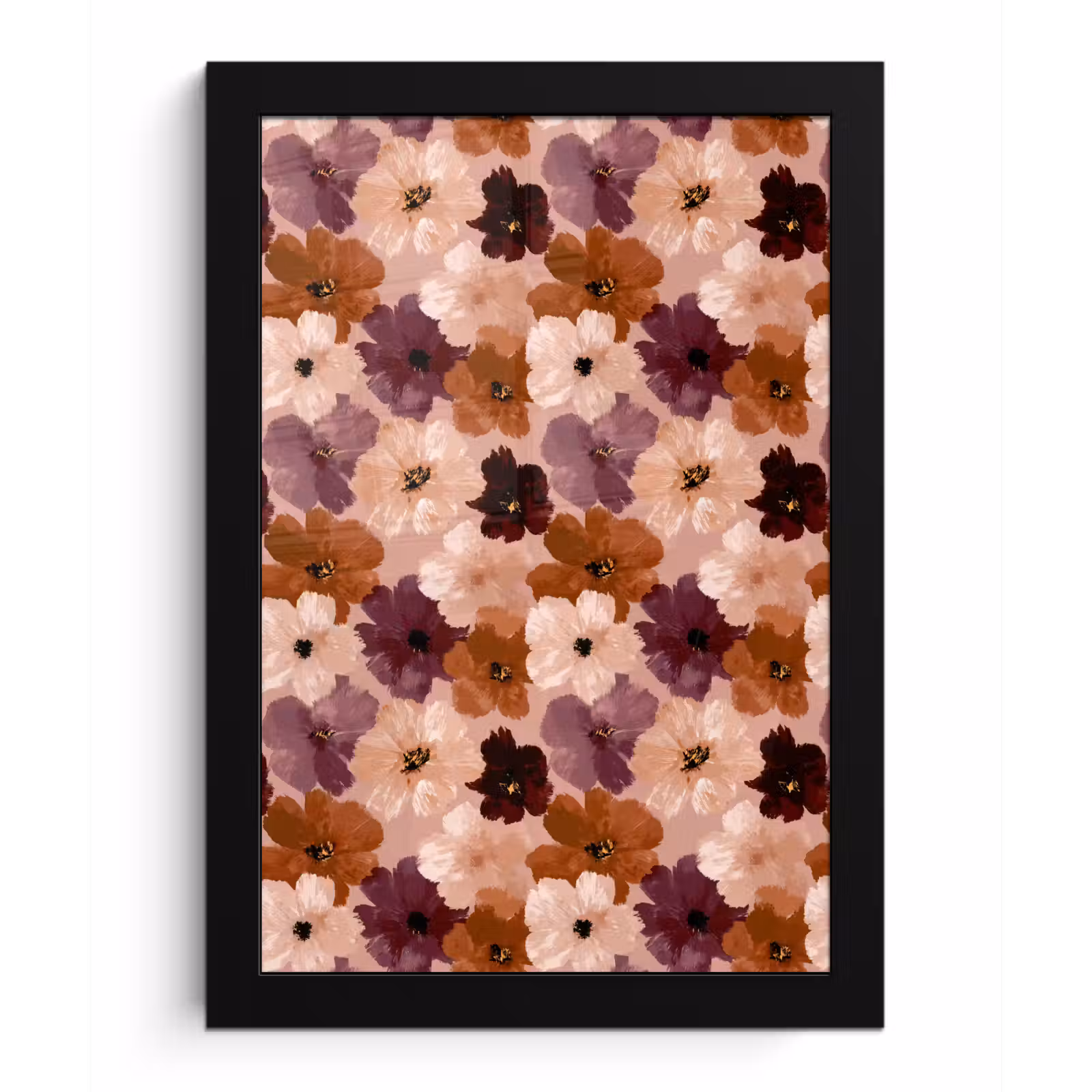 Poster met lijst - Bloemen - Abstract - Aardetinten — 1
