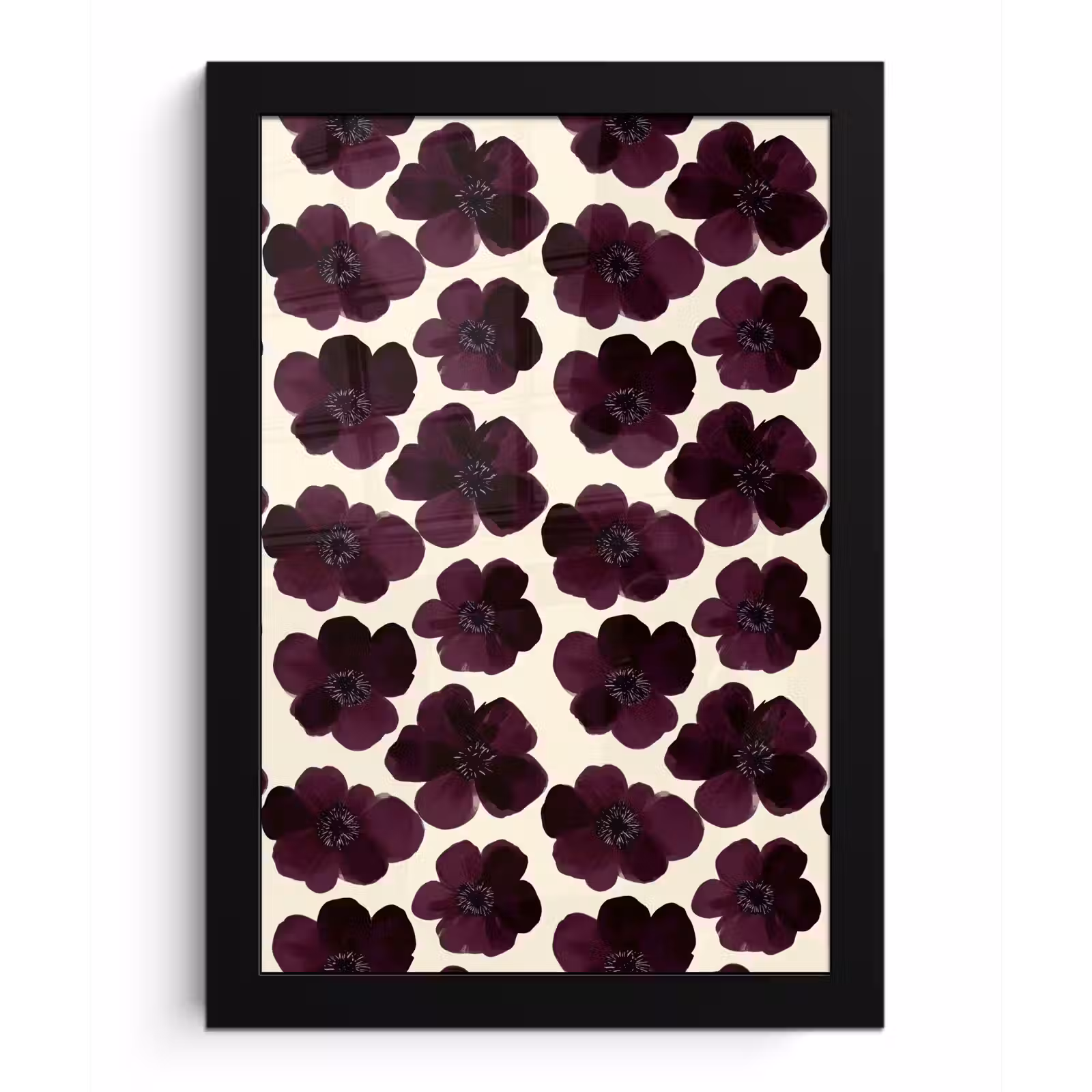 Poster met lijst - Bloemen - Aquarel - Paars — 1