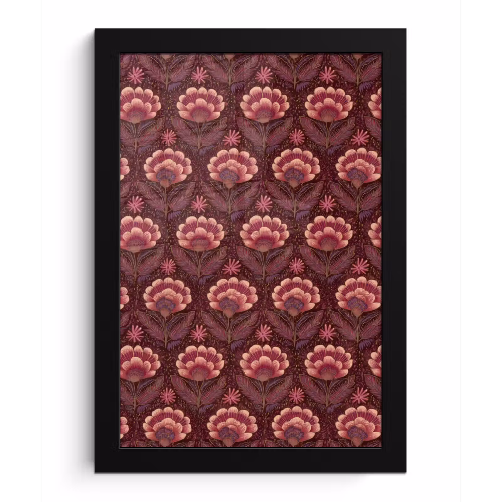Poster met lijst - Bloemen - Waaier - Paars — 1