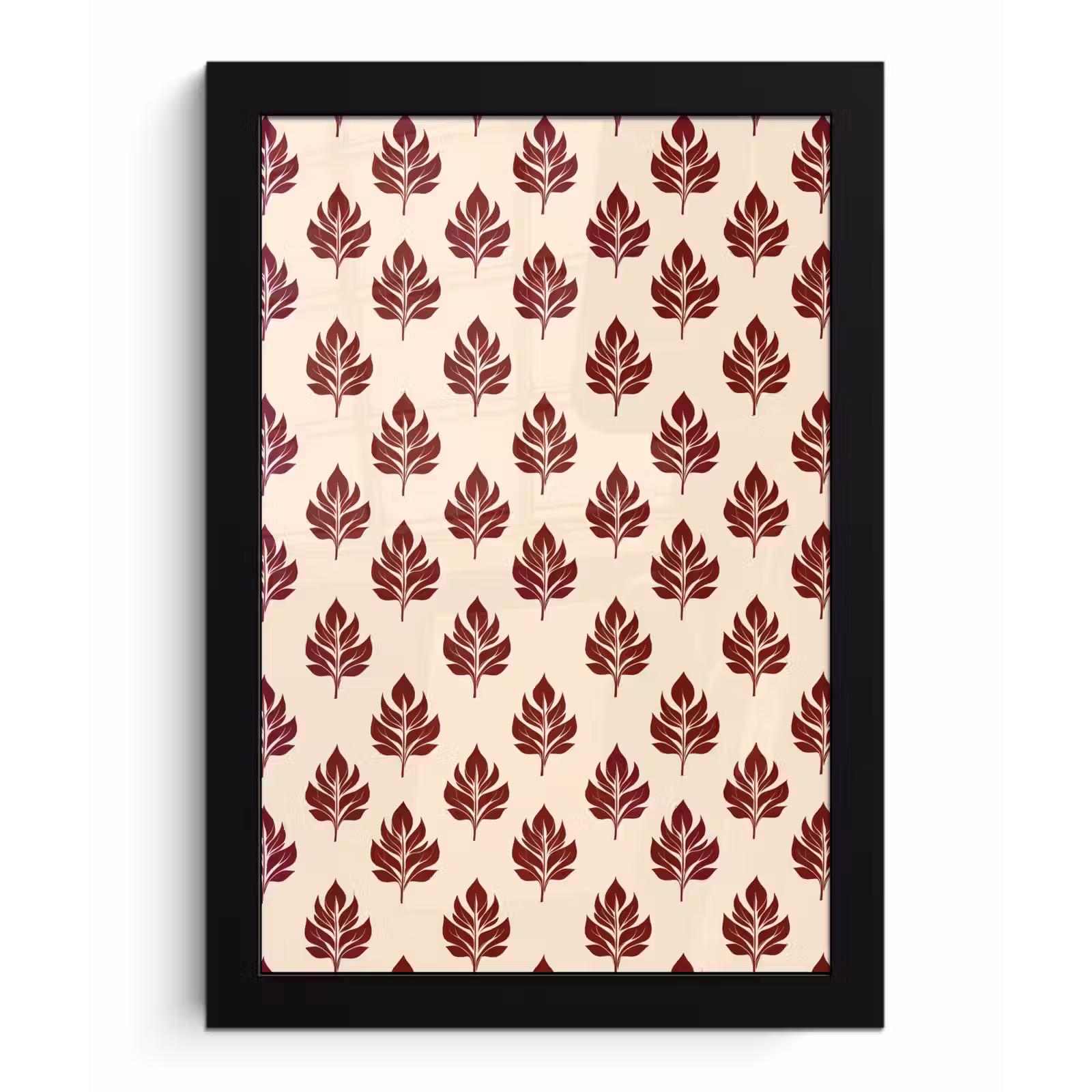 Poster met lijst - Botanisch - Patroon - Bordeaux — 1