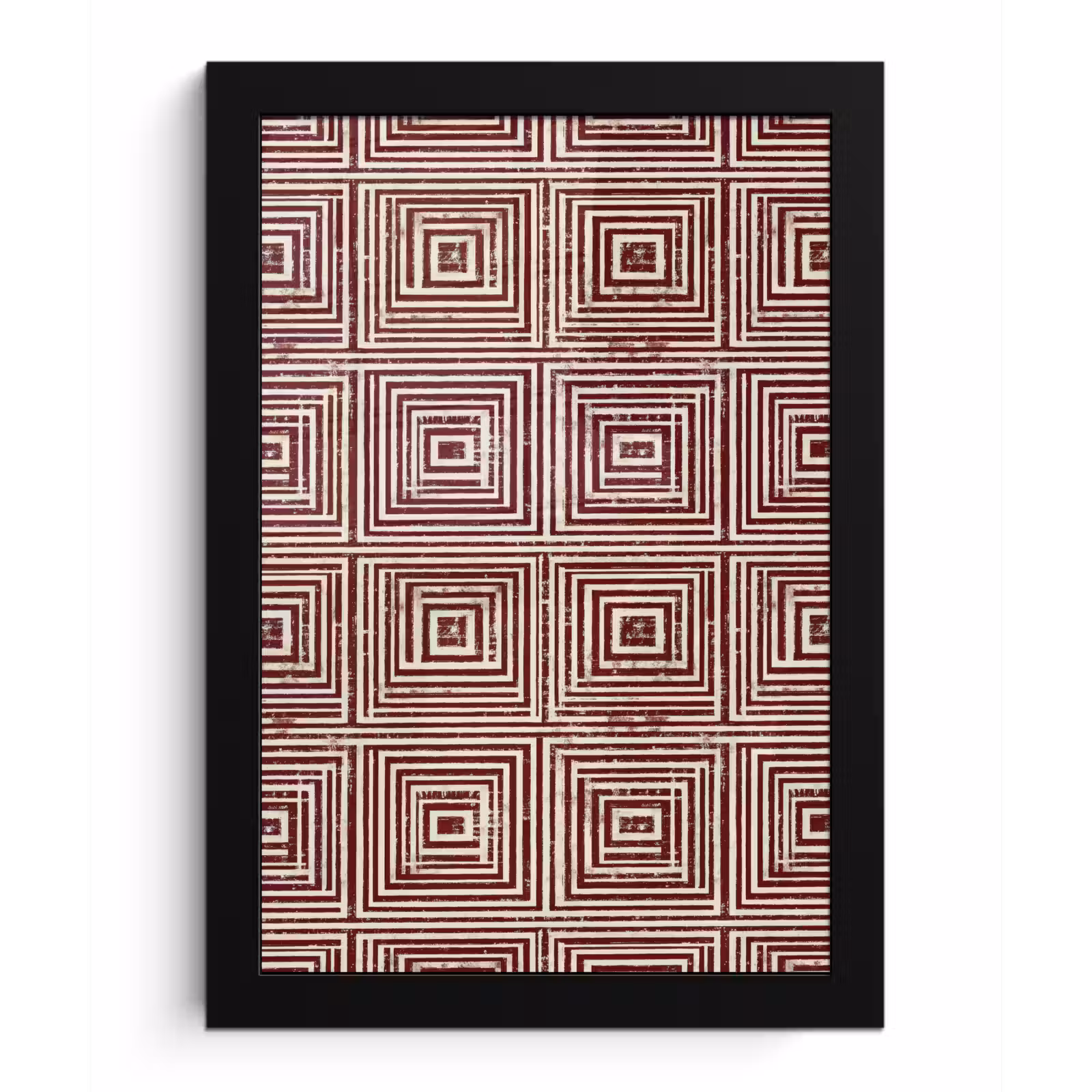 Poster met lijst - Geometrisch - Patroon - Rood — 1