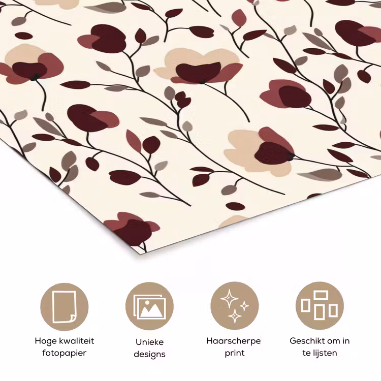 Poster - Bloemen - Botanisch - Bordeaux — 5