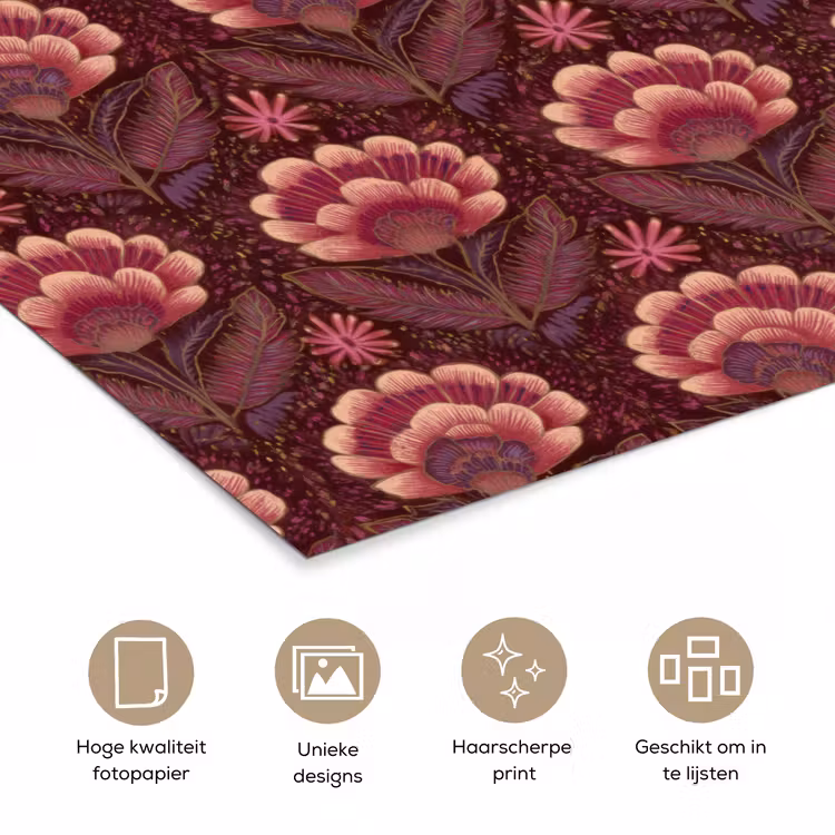 Poster - Bloemen - Waaier - Paars — 5