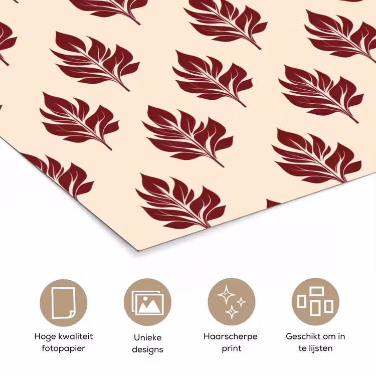 Poster - Botanisch - Patroon - Bordeaux — 5