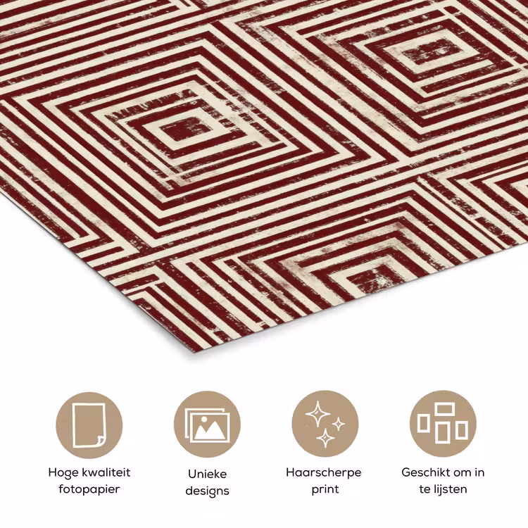 Poster - Geometrisch - Patroon - Rood — 5