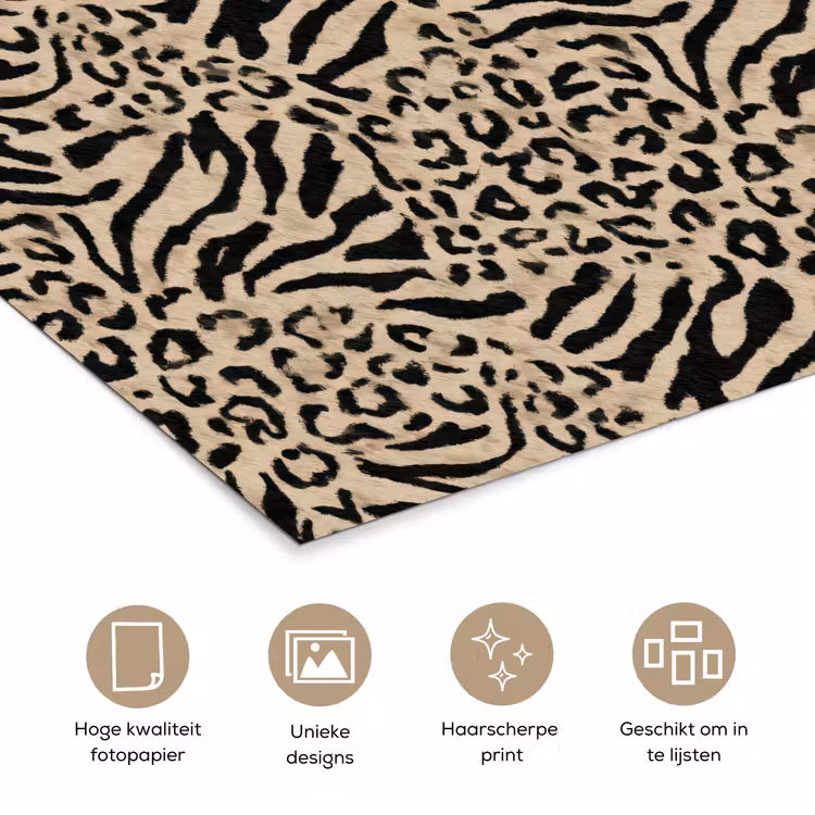 Poster - Giraf - Zebra - Motief - Bruin — 5