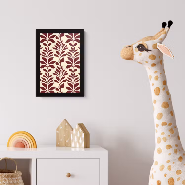 Poster met lijst - Abstract - Bladeren - Burgundy — 5