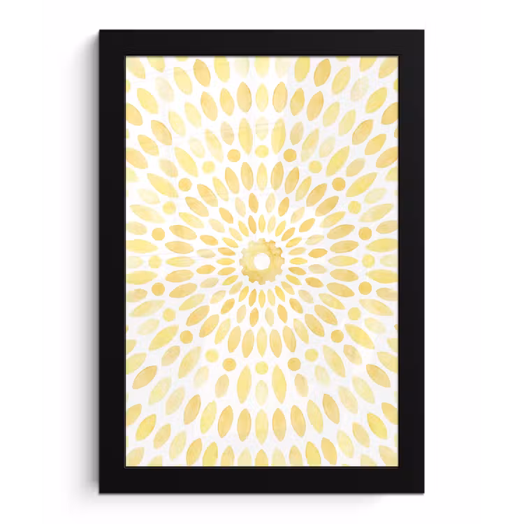 Poster met lijst - Abstract - Geometrisch - Stralend - Geel — 1