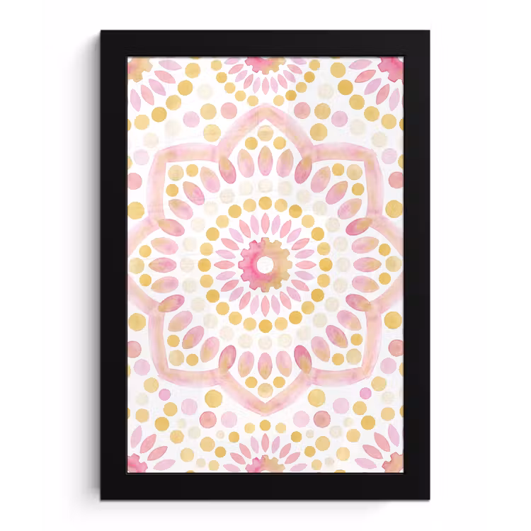Poster met lijst - Abstract - Mandala - Kunst - Modern - Roze — 1