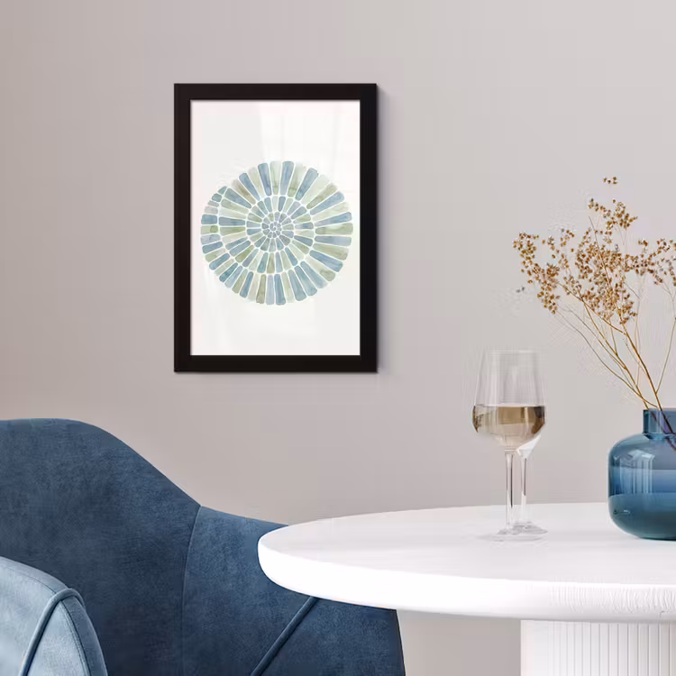 Poster met lijst - Abstract - Spiraal - Patroon - Modern - Blauw-Groen — 2