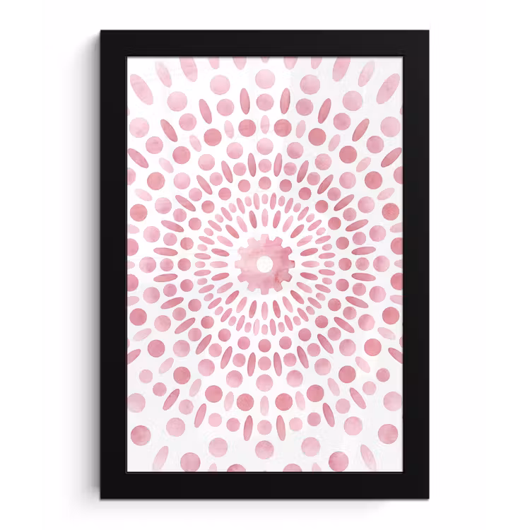 Poster met lijst - Abstract - Vormen - Patroon - Aquarel - Roze — 1