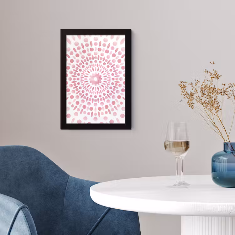 Poster met lijst - Abstract - Vormen - Patroon - Aquarel - Roze — 2