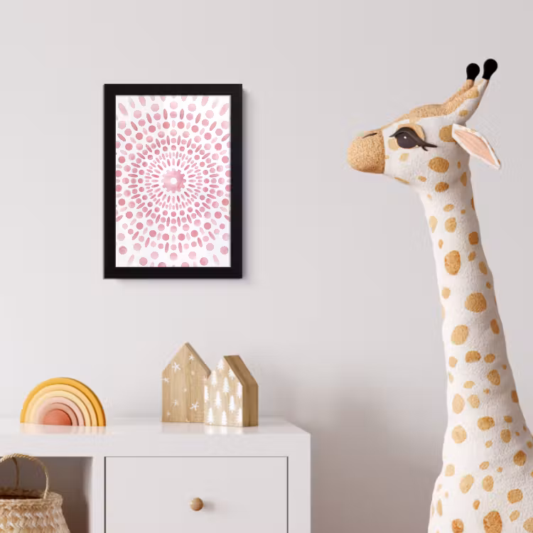 Poster met lijst - Abstract - Vormen - Patroon - Aquarel - Roze — 5