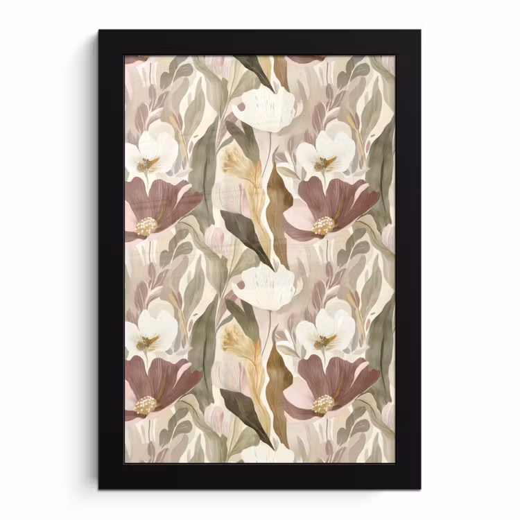 Poster met lijst - Bloemen - Aquarel - Kleurrijk — 1