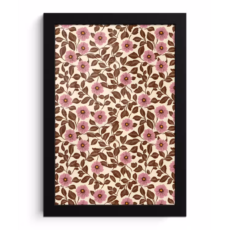 Poster met lijst - Bloemen - Bladeren - Kleurrijk — 1