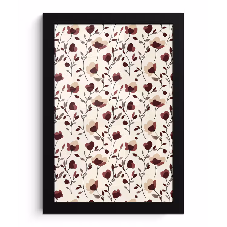Poster met lijst - Bloemen - Botanisch - Bordeaux — 1