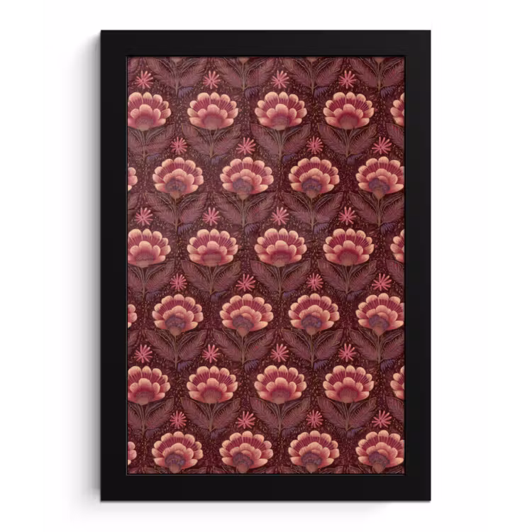 Poster met lijst - Bloemen - Waaier - Paars — 1