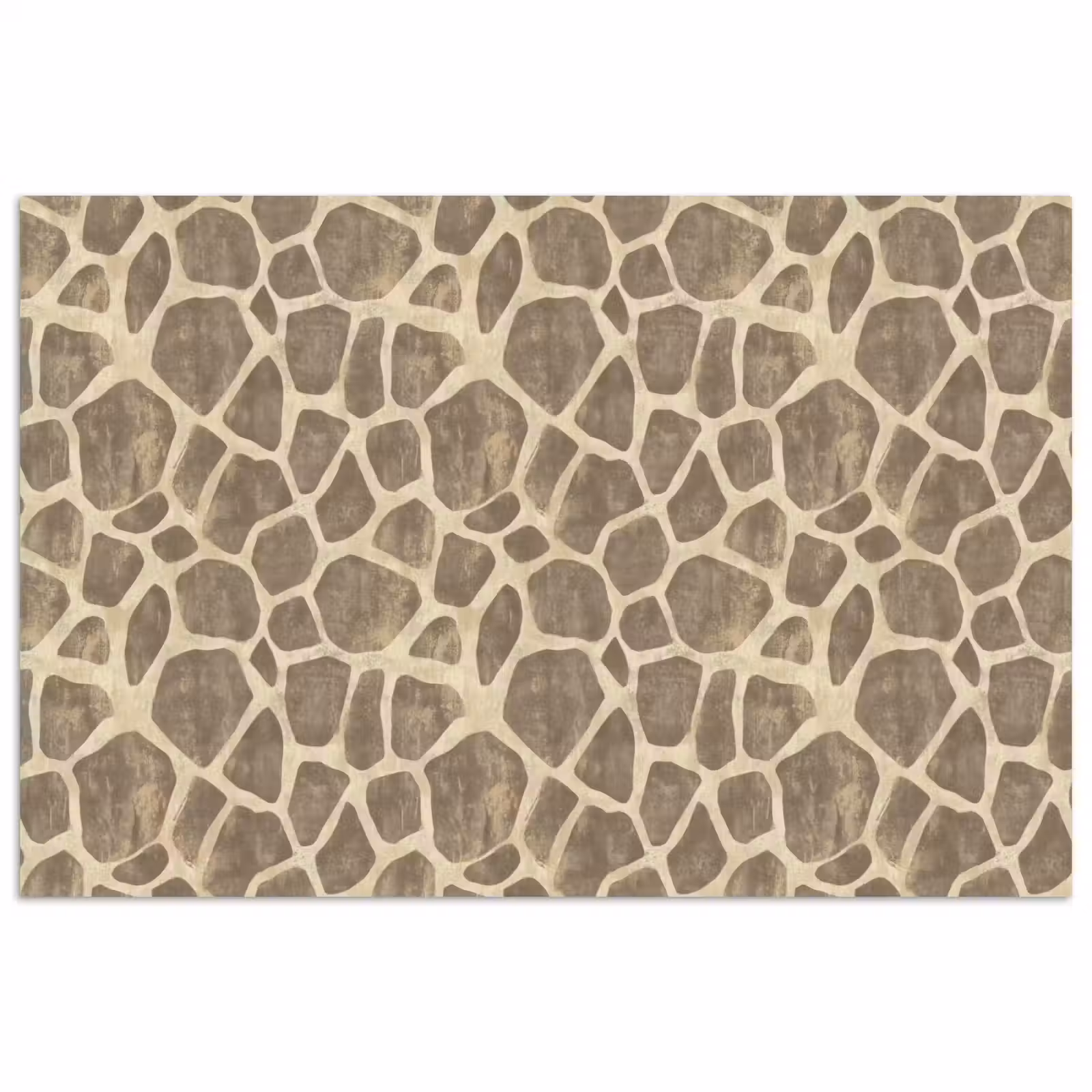 Poster - Giraf - Patroon - Beige - Bruin — 1