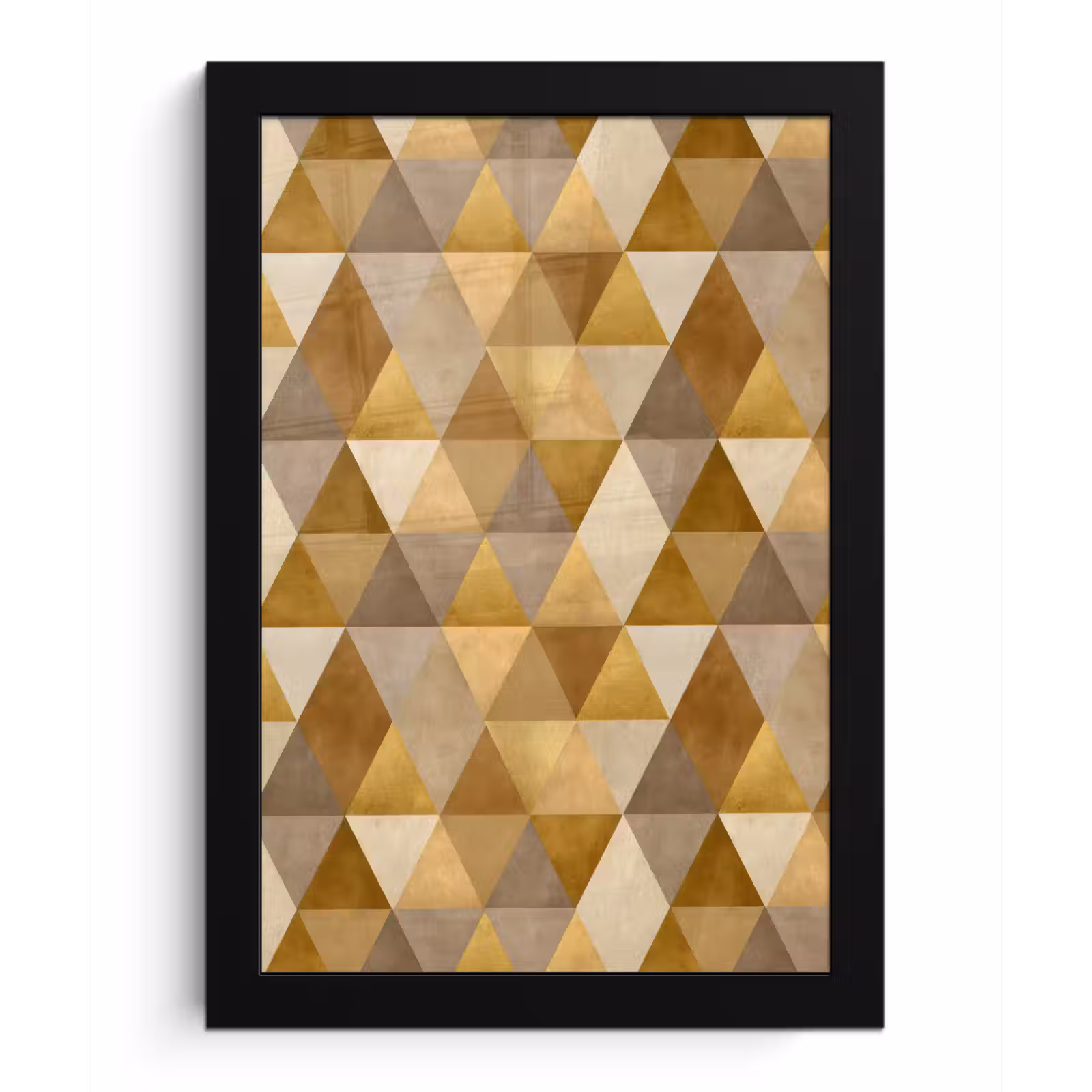 Poster met lijst - Geometrisch - Driehoek - Goud — 1