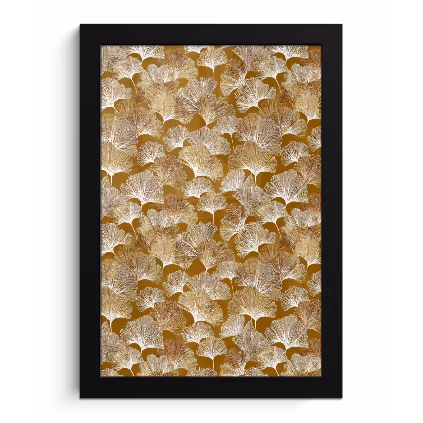 Poster met lijst - Ginkgo - Bladeren - Goud — 1