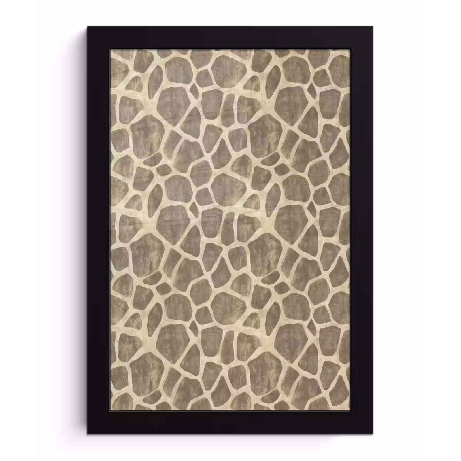 Poster met lijst - Giraf - Patroon - Beige - Bruin — 1