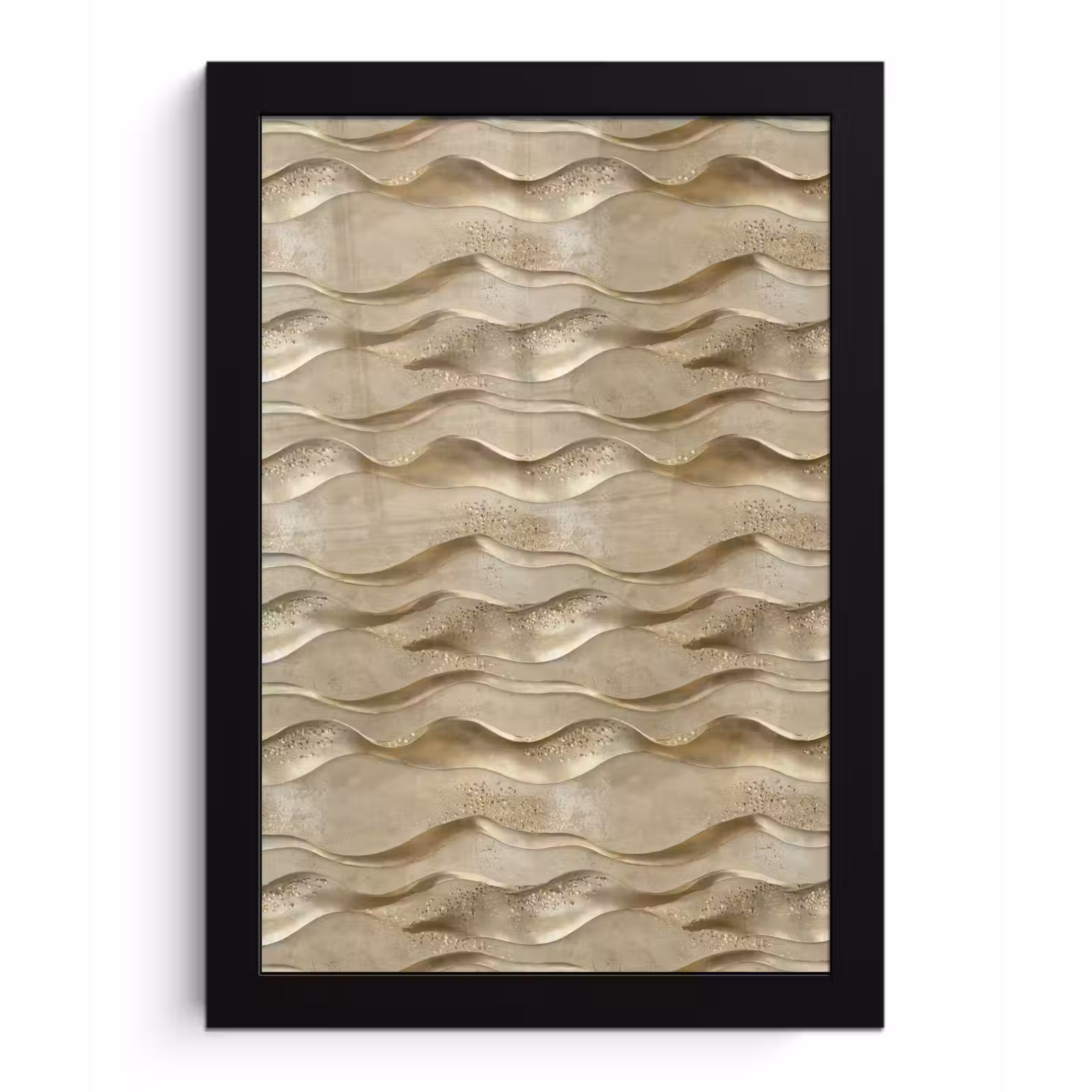 Poster met lijst - Golven - Patroon - Goud — 1