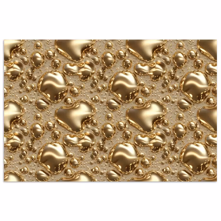 Poster - Druppels - Organisch - Goud — 1