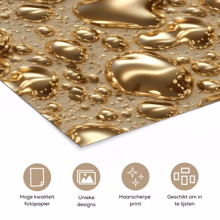 Poster - Druppels - Organisch - Goud — 5