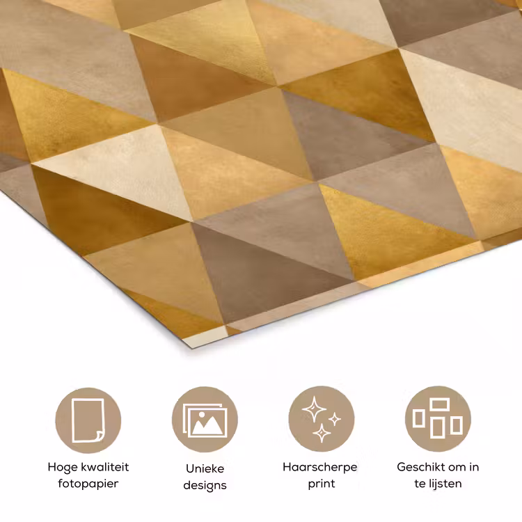 Poster - Geometrisch - Driehoek - Goud — 5