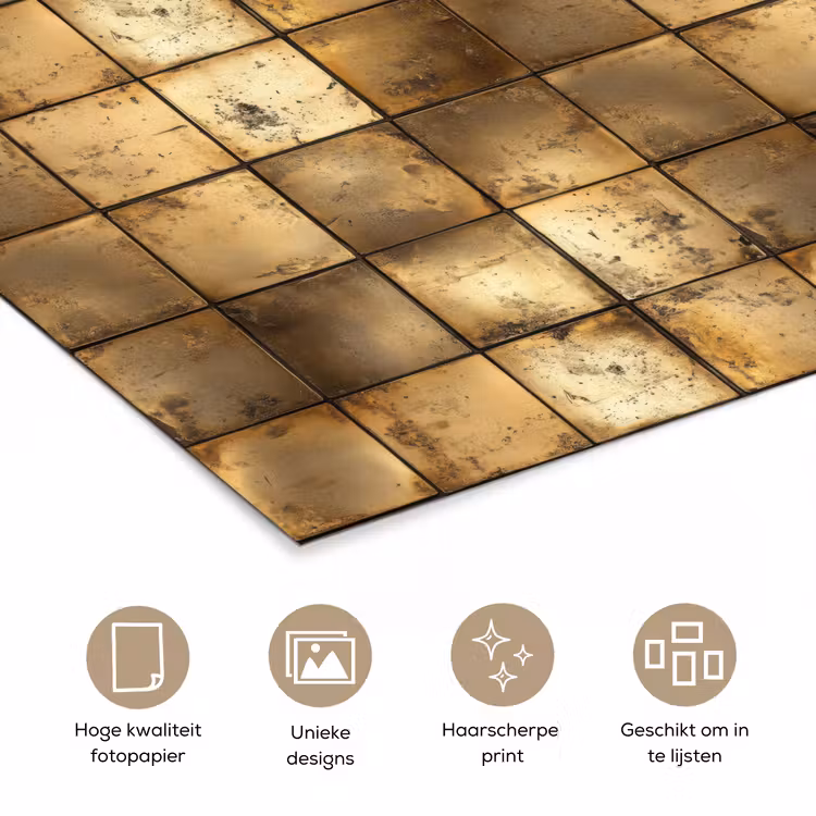 Poster - Geometrisch - Tegels - Goud — 5