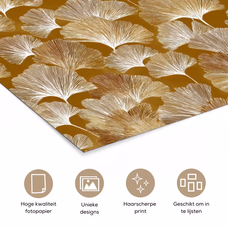 Poster - Ginkgo - Bladeren - Goud — 5