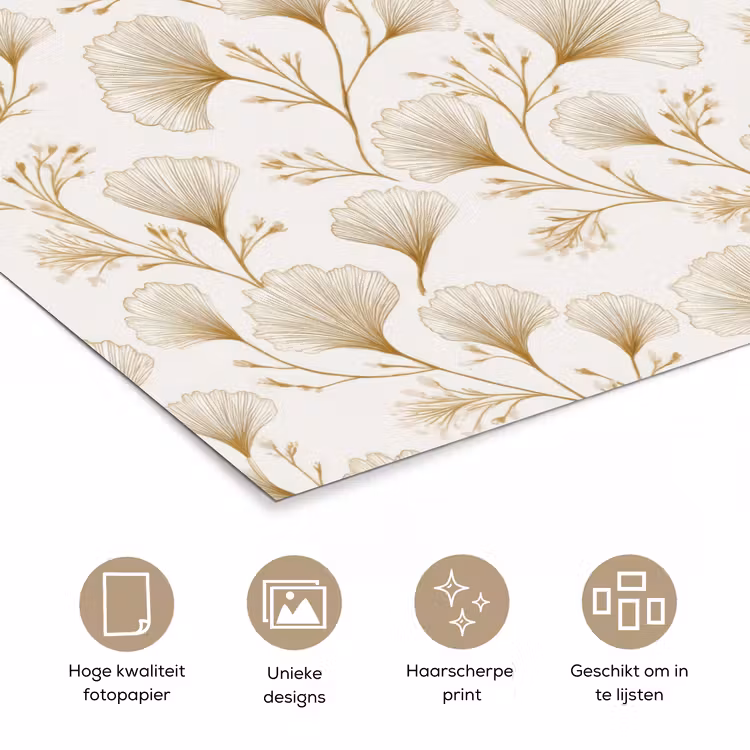 Poster - Ginkgo - Takken - Goud — 5