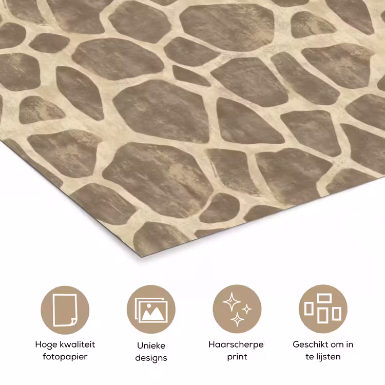 Poster - Giraf - Patroon - Beige - Bruin — 5
