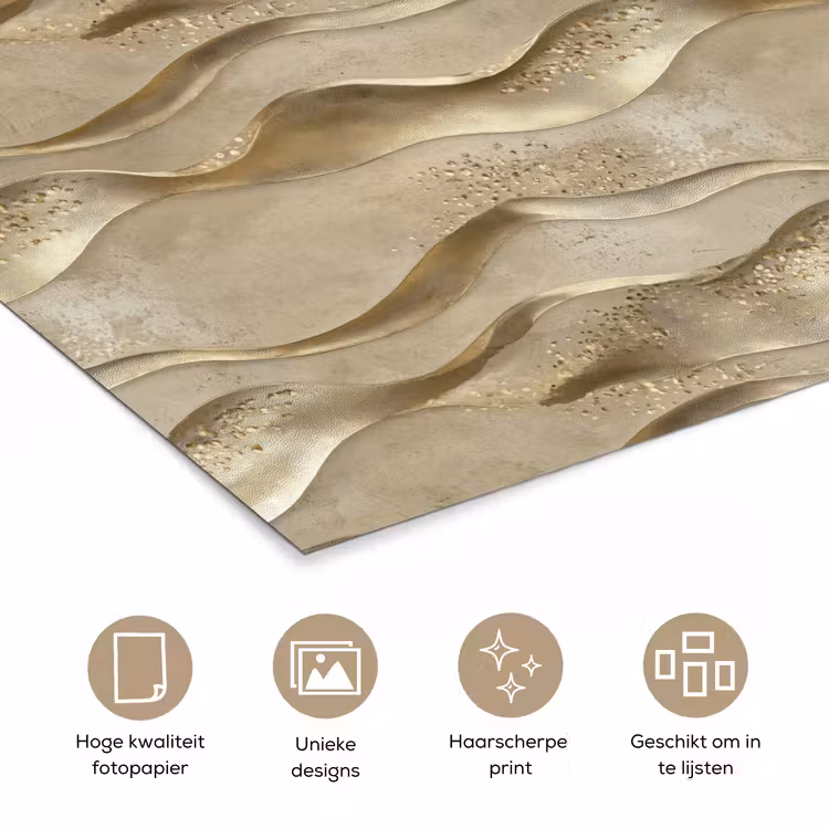 Poster - Golven - Patroon - Goud — 5