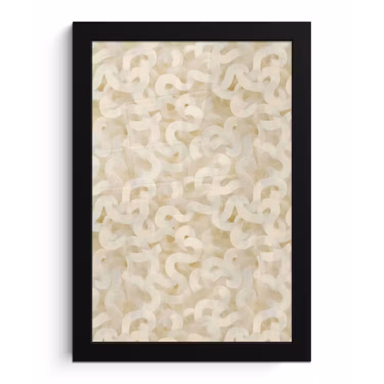 Poster met lijst - Abstract - Lijnen - Beige — 1