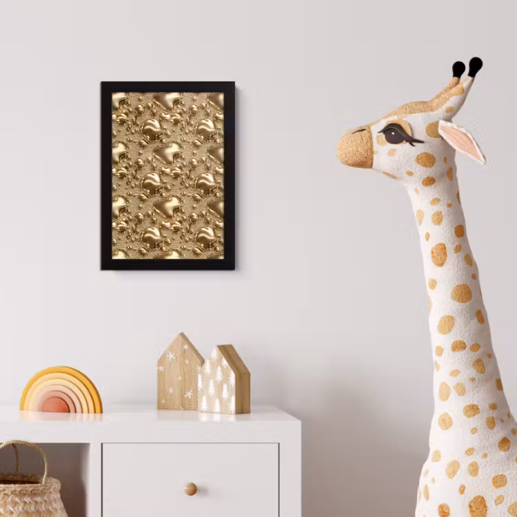 Poster met lijst - Druppels - Organisch - Goud — 5