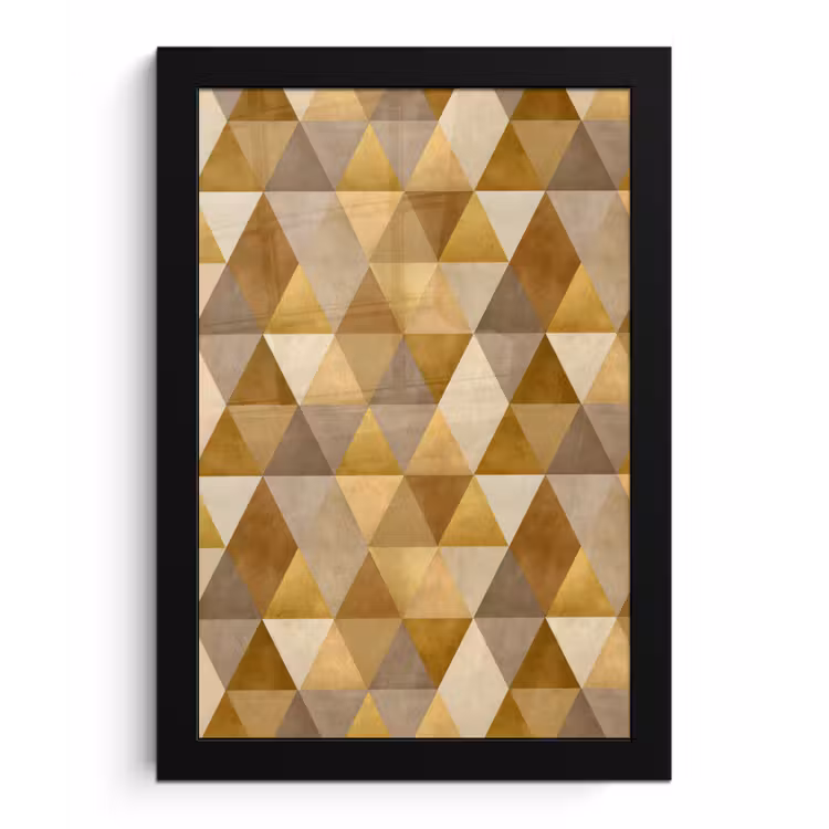 Poster met lijst - Geometrisch - Driehoek - Goud — 1