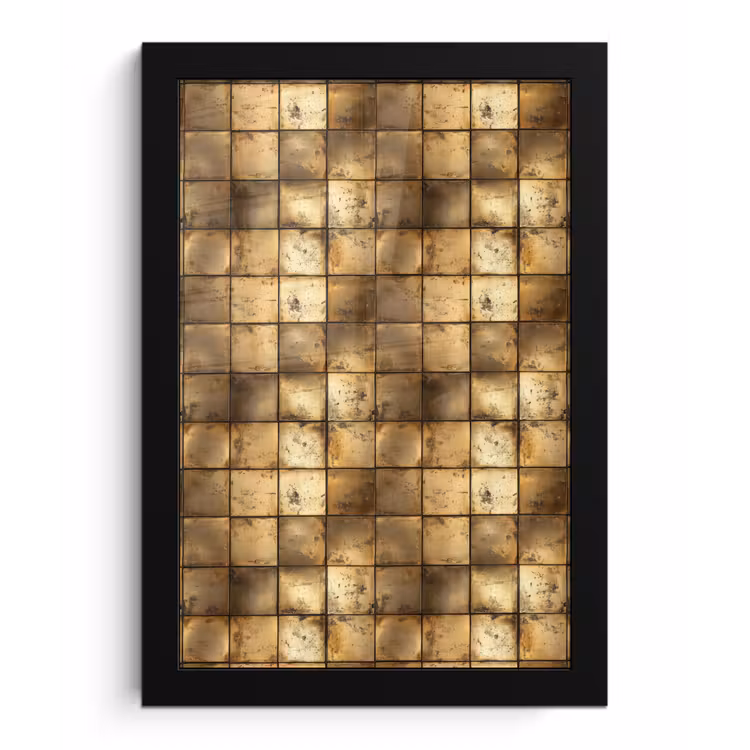 Poster met lijst - Geometrisch - Tegels - Goud — 1