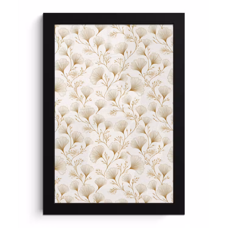 Poster met lijst - Ginkgo - Takken - Goud — 1