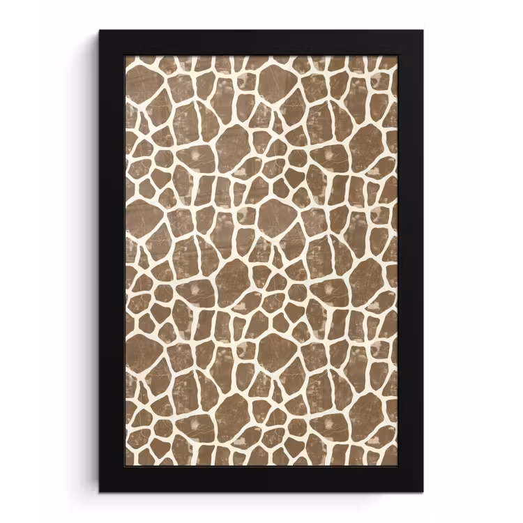 Poster met lijst - Giraf - Klassiek - Bruin — 1