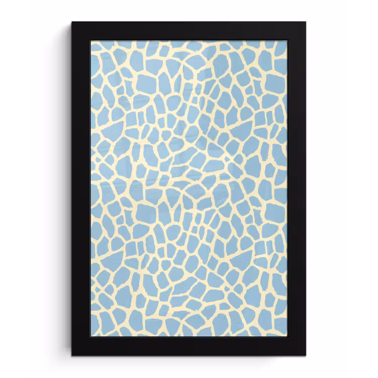 Poster met lijst - Giraf - Modern - Blauw — 1