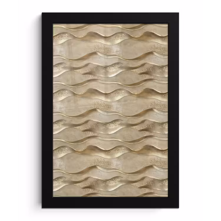 Poster met lijst - Golven - Patroon - Goud — 1