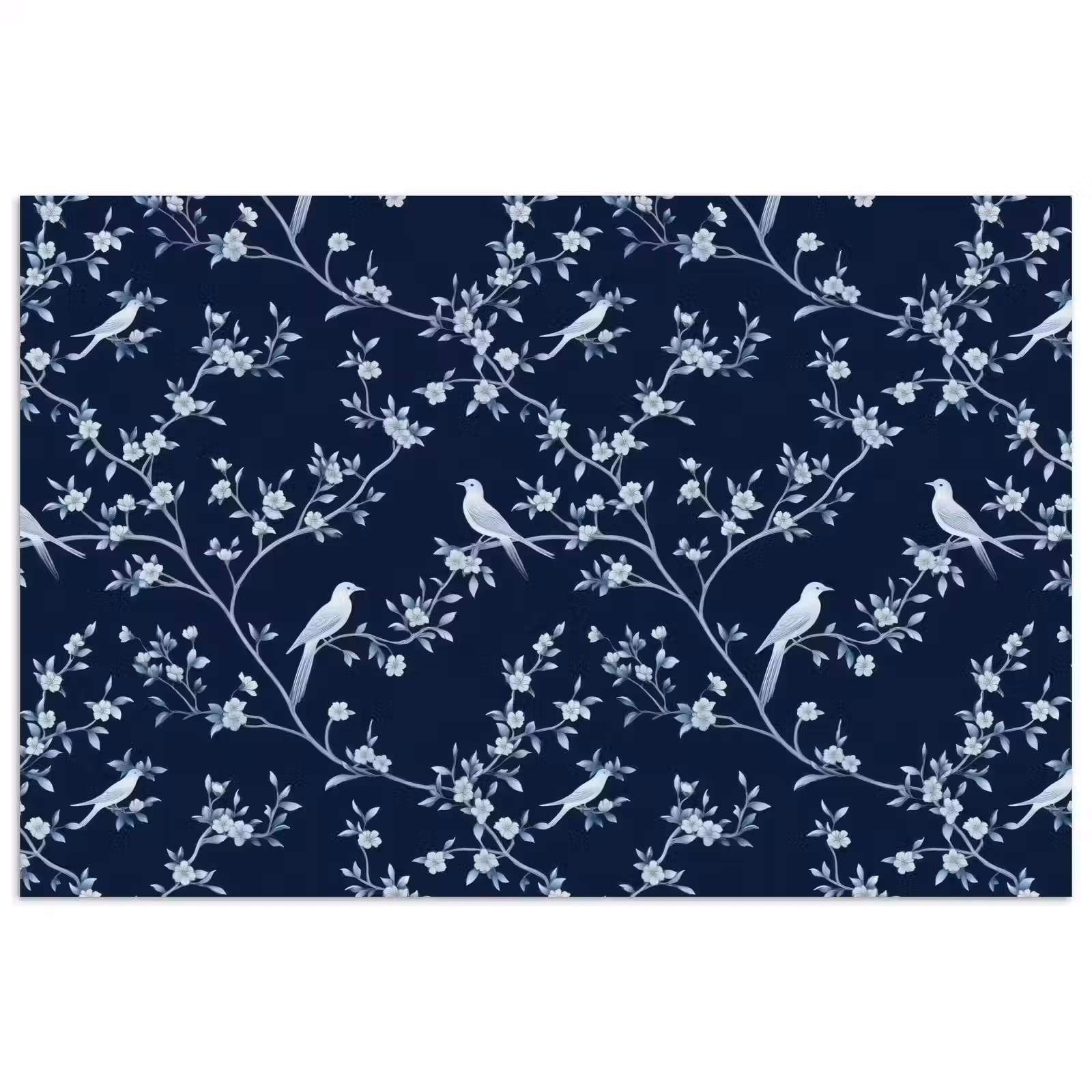 Poster - Grafisch - Bloesemtak - Blauw — 1