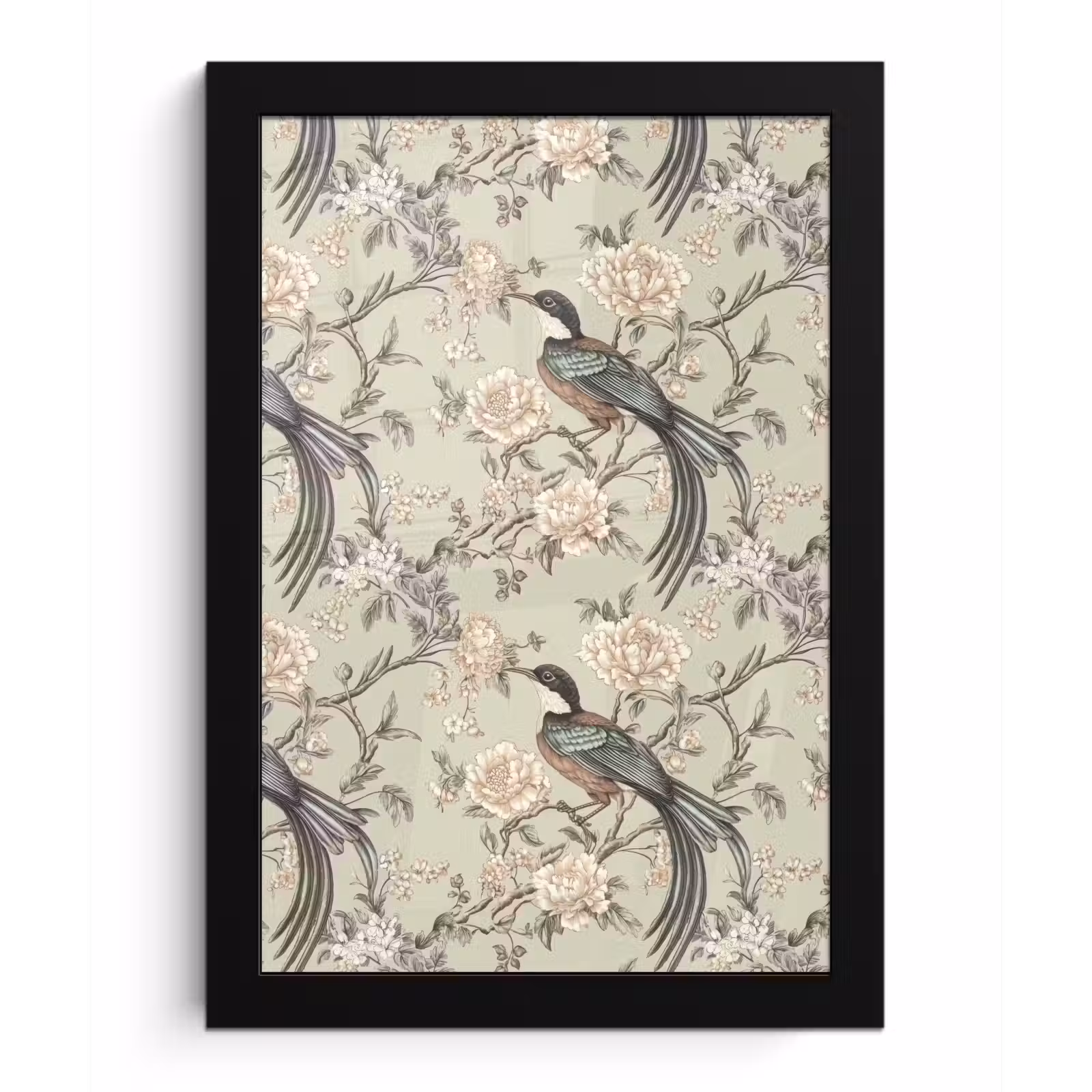 Poster met lijst - Bloem - Vogel - Kleurrijk — 1