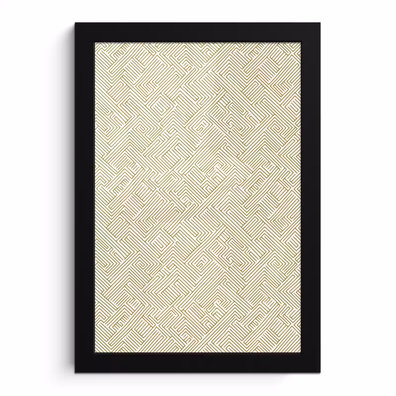 Poster met lijst - Geometrisch - Lijnen - Groen — 1